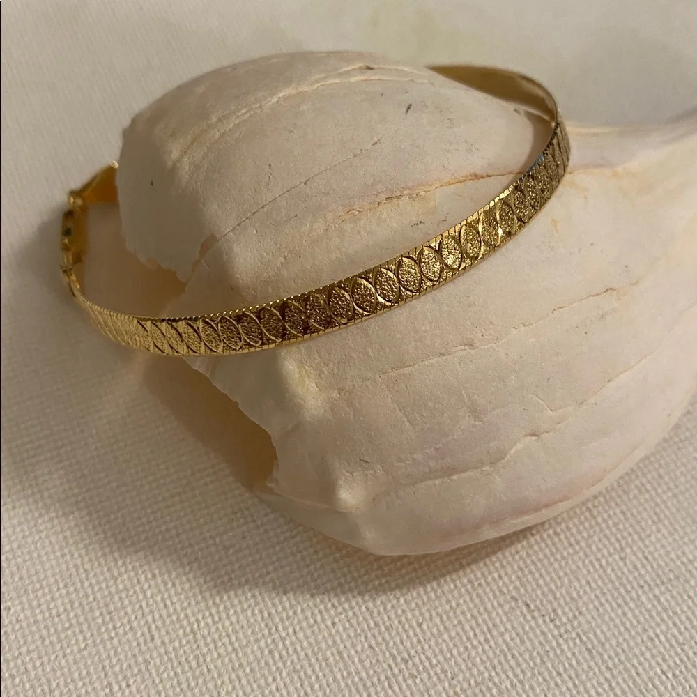 Gold overlay sterling silver bracelet 7”